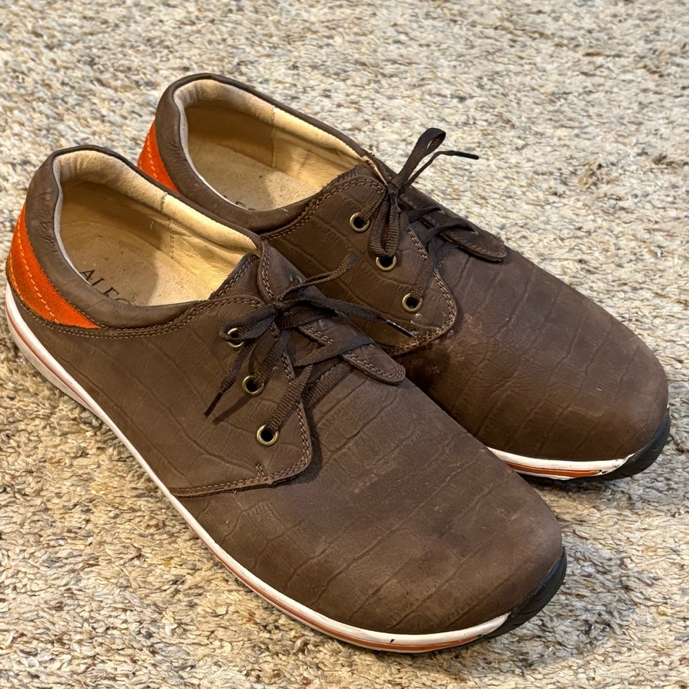 Alegria Men's Brown and Orange Leather Shoes Eu 46 EUC